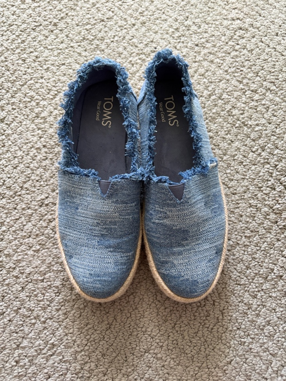 Toms Blue Denim Espadrille Slip-On Shoes
